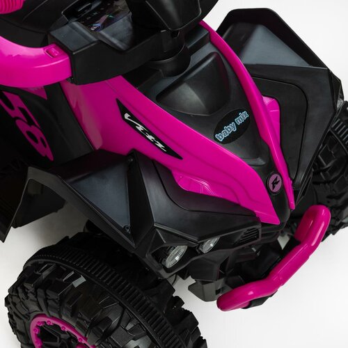 Baby Mix Dziecięcy odpychacz Mega z drążkiem prowadzącym, różowy