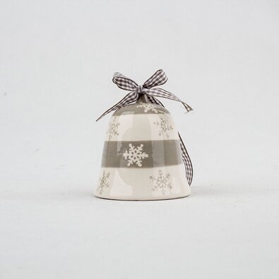 Keramický zvoneček 8 x 8,5 cm, šedá