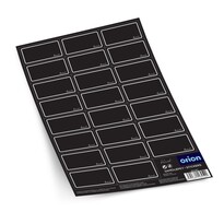 Orion Samolepky na koreničky BLACK obdĺžnik prázdne 2 x 23 ks