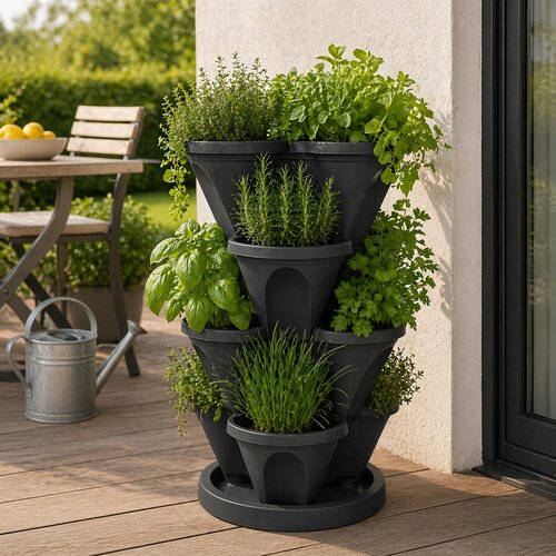 4Home Blumentopfkaskade 4-teilig, Anthrazit