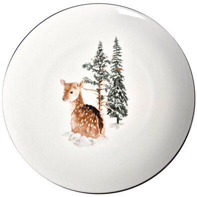 Farfurie întinsă din porțelan Winter Fawn , 27 x 2,6 cm