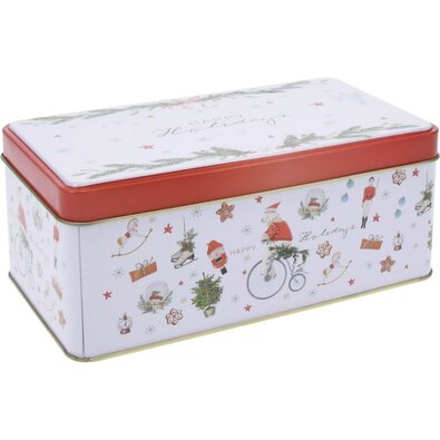Pojemnik blaszany Happy holidays, 18 x 7,1 x 11 cm