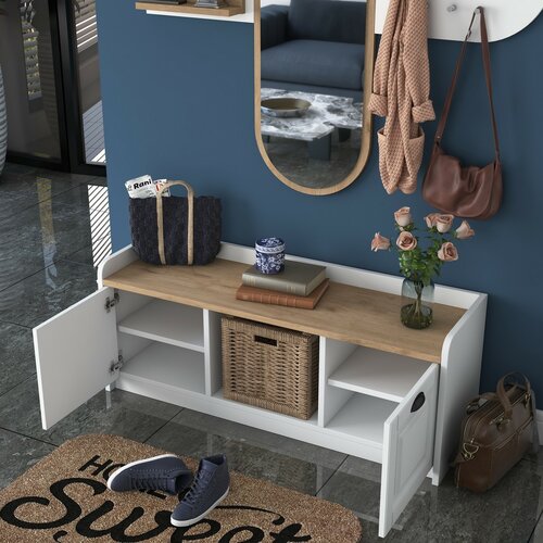 Set de hol Ema White and Walnut