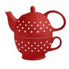 Ceainic din porțelan Toro, cu ceașcă,roșu