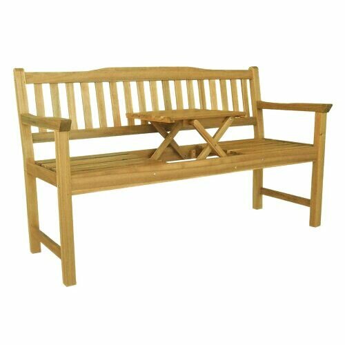Holzbank mit Tisch Eva, 150 x 60 x 88 cm