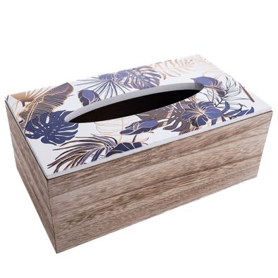 Lesena škatlica za robčke Tropical blue, 24 x 9,5x 13,5 cm