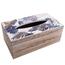 Lesena škatlica za robčke Tropical blue, 24 x 9,5x 13,5 cm