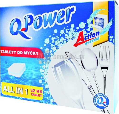 Q Power All in 1 tablety do myčky, 32 ks