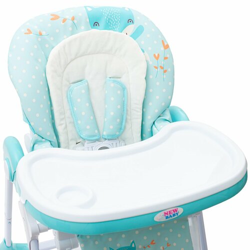 New Baby Jedálenská stolička Minty Fox - ekokoža s vložkou pre bábätká