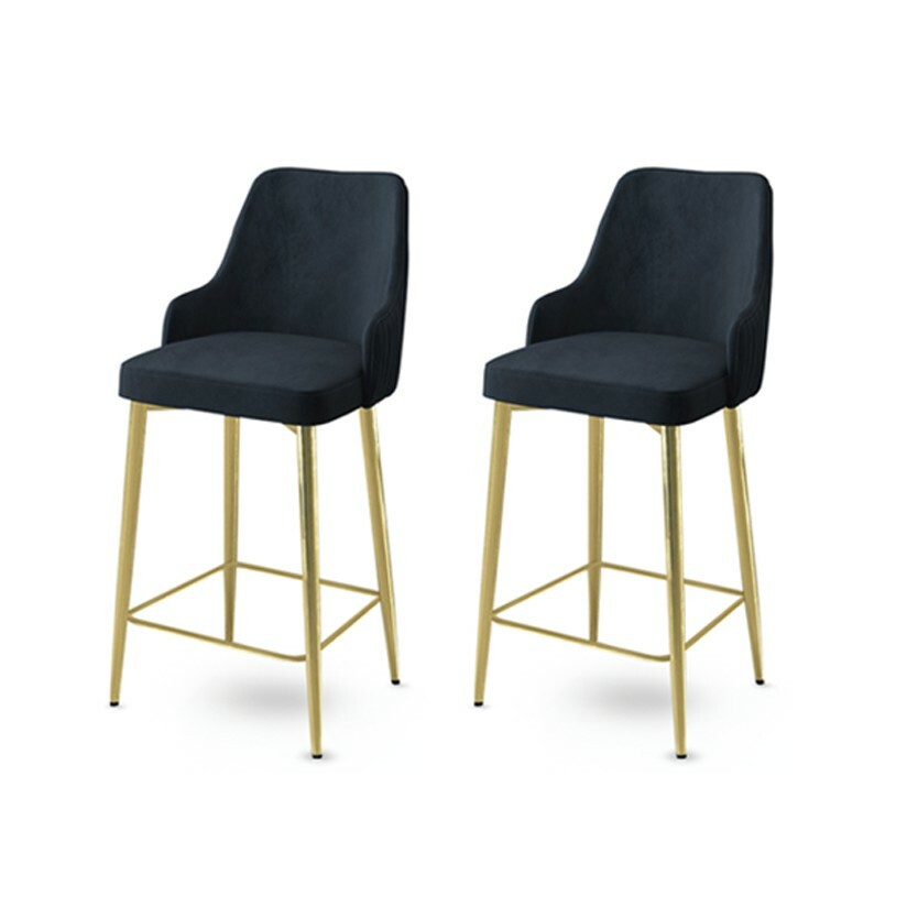 Enox Anthracite and Gold bárszék szett, 2 db, antracit, 2 db akciós termékkép 1