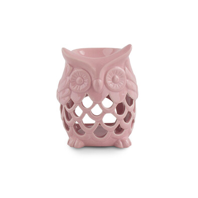 Kominek aromatyczny z ceramiki Sowa, różowy