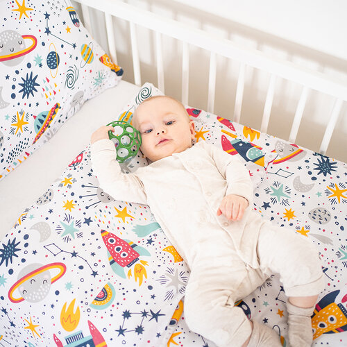 4Home Lenjerie de pat din bumbac pentru copii Cosmic Adventure, 100 x 135 cm, 40 x 60 cm