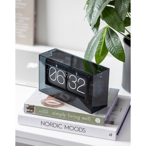 Karlsson 5976BK Designové nástěnné/stolní překlápěcí hodiny černá, 21 cm - thumb (4)