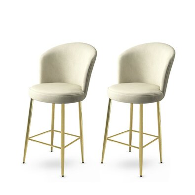 Barstuhl-Set Fora Cream and Gold, 2 Stück