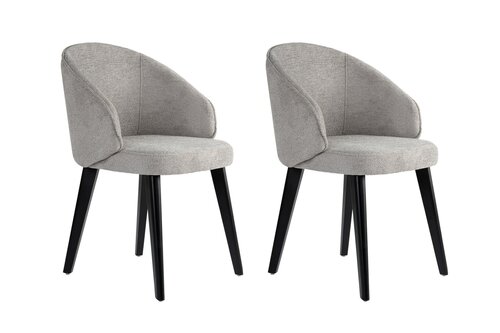 Esszimmerstuhl-Set Bentley Grey and Black, 2 Stück