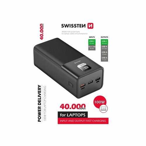 Baterie externă laptop SWISSTEN Powerbank 40 000 mAh POWER LINE
