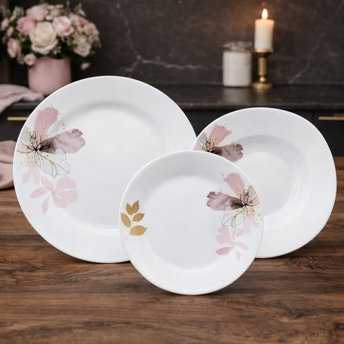 Arôme Home Iris 18 db-os étkészlet, extra fehér