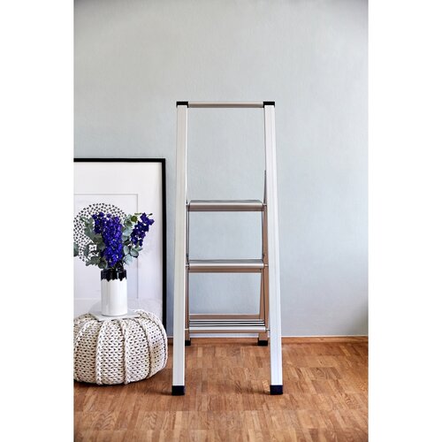 Wenko Hliníkové skladacie schodíky protišmykové XXL, 3 stupne