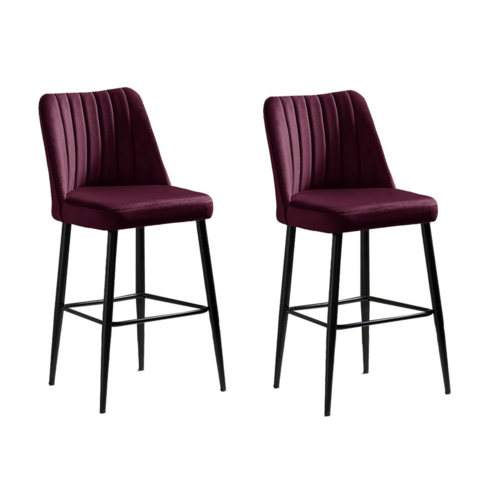 Barstuhl-Set Vento Claret Red and Black, 2 Stück