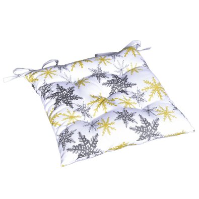 Різдвяний стьобаний сидіння на стілець Сніжинкисірий/золотий, 40 x 40 см