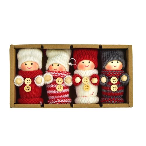 Set von Weihnachtsschmuck Gestrickte Maya-Puppen, 4 Stück