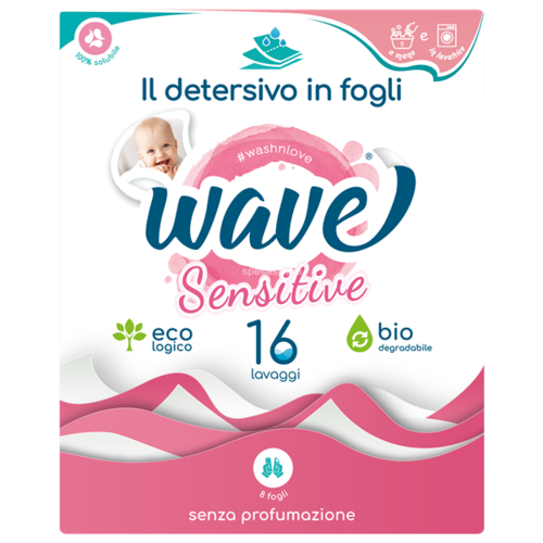Wave mosószeres csíkok 16 mosásra Sensitive, finomillat