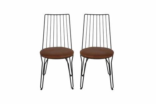 Sada jídelních židlí Ada Brown and Black, 2 ks