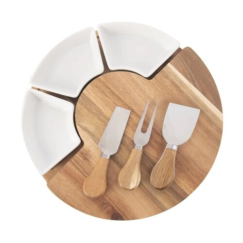 Orion Deska za rezanje s rezalniki za sir inskodelicami, premer 28 cm