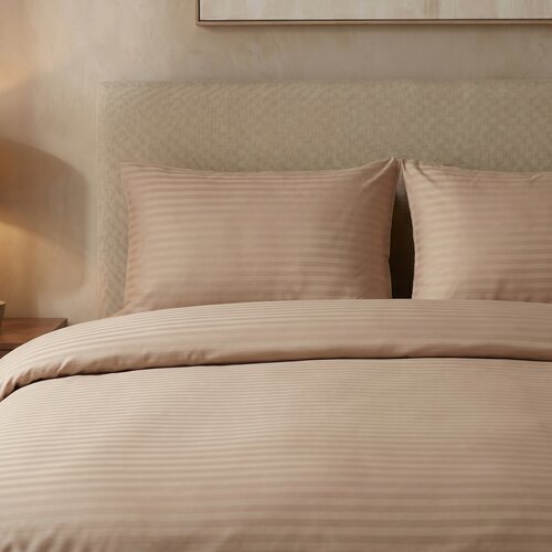 Kvalitex Satin-Bettwäsche Stripe Beige, 140 x 200 cm, 70 x 90 cm