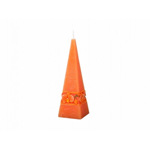 Lumânare sculptată Orhidee portocalie, piramidă