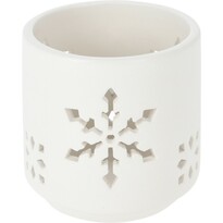 Цементний свічник Сніжинка I білий, 7,8 х 8 см