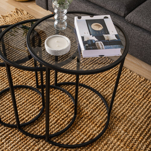 Beistelltisch Alya Black, 3 Stück