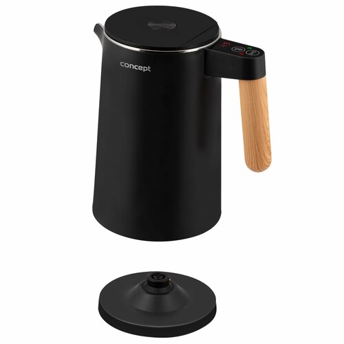 Concept RK3301 Czajnik elektryczny ze stali nierdzewnej Salt & Pepper 1,5 l, czarny