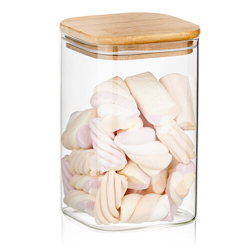 4Home Vorratsdose aus Glas mit Deckel Bamboo,950 ml