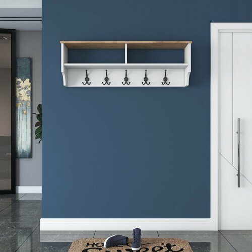 Cuier de perete Polo White and Walnut