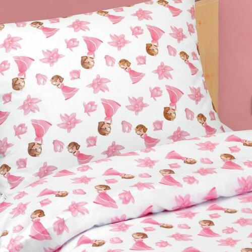 Дитяча бавовняна постільна білизна Bellatex JuniorPrincess рожевий, 140 x 200 см, 70 x 90 см