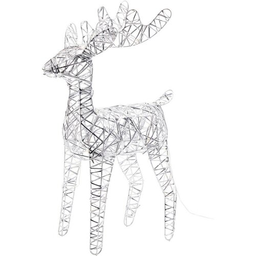 Świąteczny renifer świecący Silver, 37 x 24 cm, 30 diod mikro LED, na baterie