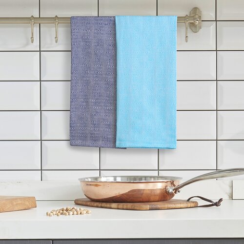 DecoKing Kuhinjska krpa Louie modra, turkizna, 50x 70 cm, komplet 10 kosov