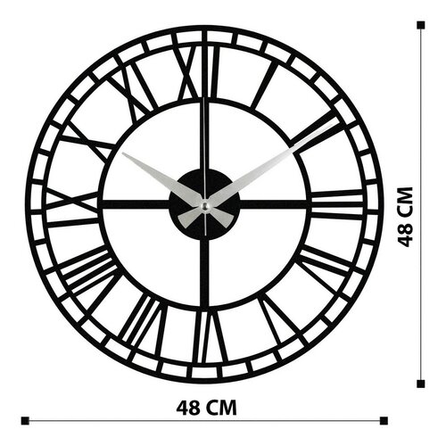 Настінний годинник Enzoclock — S002 Black, 48 × 48см