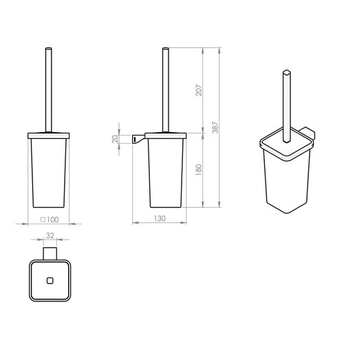GEDY 573303 Glamour WC krtača za obešanje, srebrna