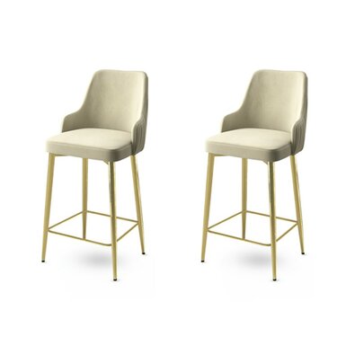 Barstuhl-Set Enox Cream and Gold, 2 Stück