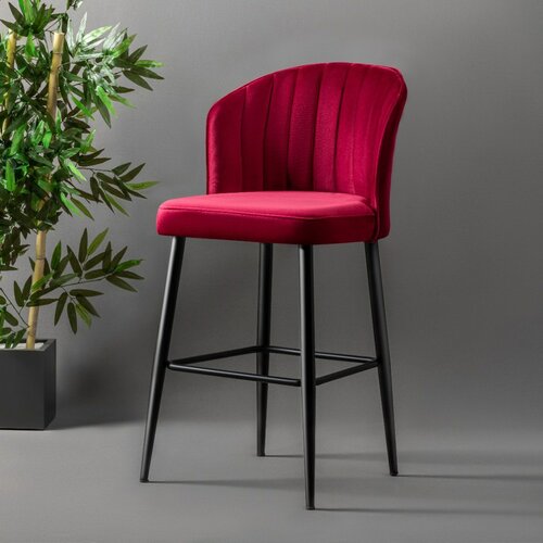 Zestaw krzeseł barowych Rubi Claret Red and Black, 2 szt.