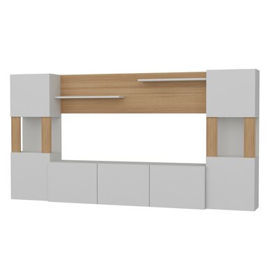 Ściana telewizyjna Lore White and Teak