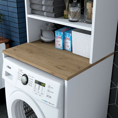 Waschmaschinenschrank Karin White and Walnut