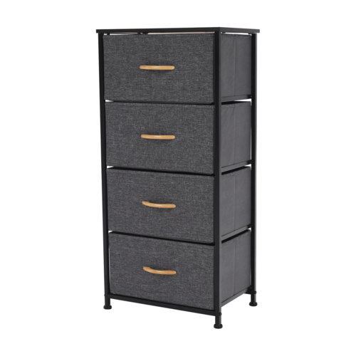 Komoda z szufladami z tkaniny PALMERA, czarny