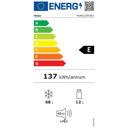 Midea Chladnička s mrazničkou MDRD125FGE01, 80 l