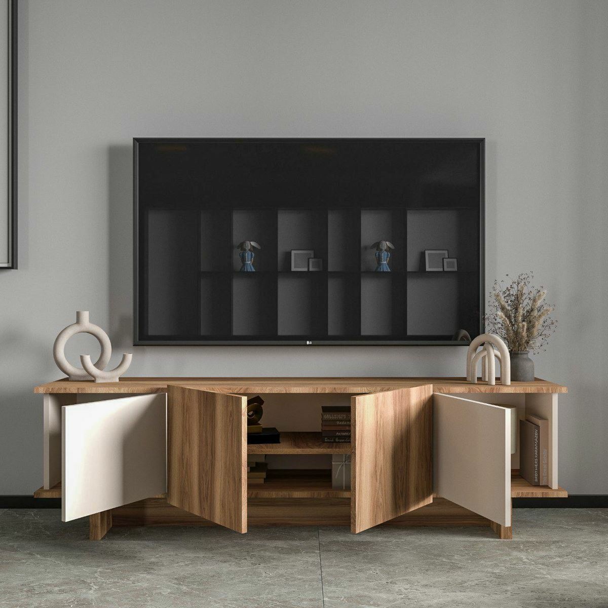 Televízny stolík Diana Beige and Walnut
