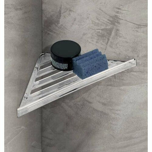 GEDY FL80 Eckablage für die Dusche, 23 x 3 x 23 cm, ABS/transparent