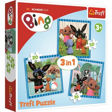 Trefl Puzzle Bing Zábava s přáteli, 3v1 20, 36, 50 dílků