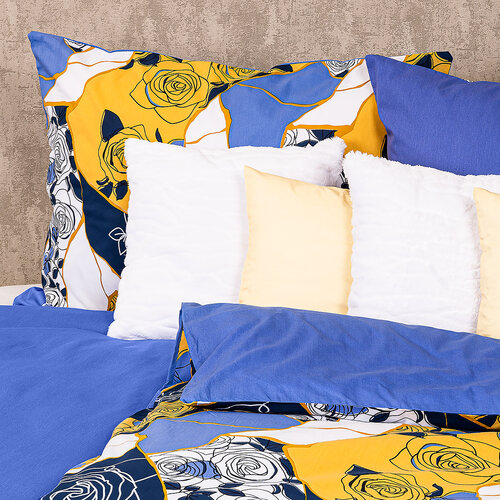 Lenjerie de pat din bumbac 4Home Blue rose, 140 x 200 cm, 70 x 90 cm